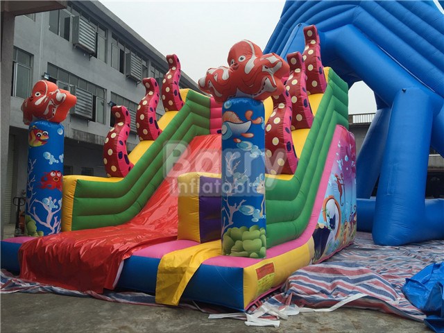 OEM Service Backyard Octopus Inflatable Slides For Kids  BY-DS-092
